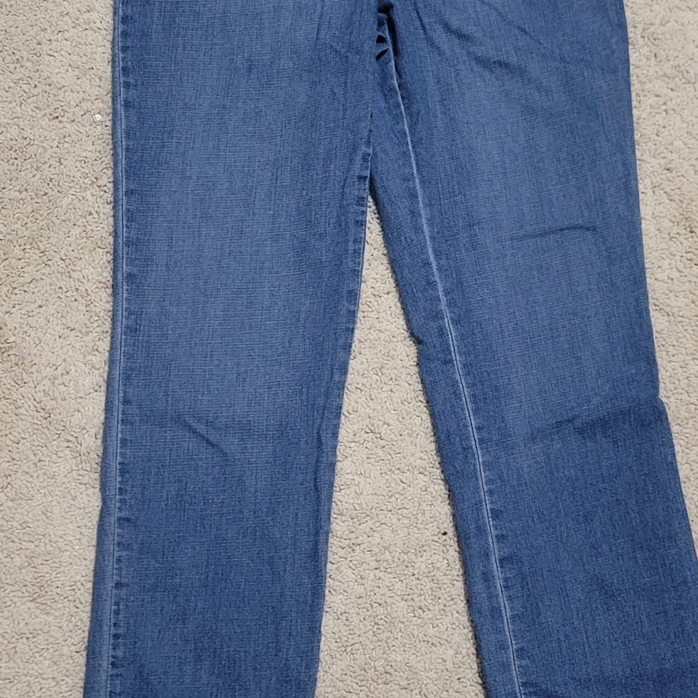 Lee Womens Size 8 Long Relaxed Fit Straight Leg Stretch Jeans Mid Rise